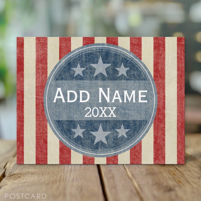Political Campaign - vintage stars and stripes Postcard (Custom Campaign Postcard)