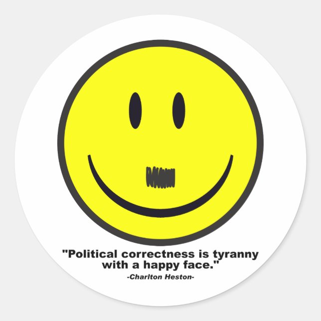 political correctness classic round sticker (Front)
