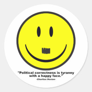political correctness classic round sticker