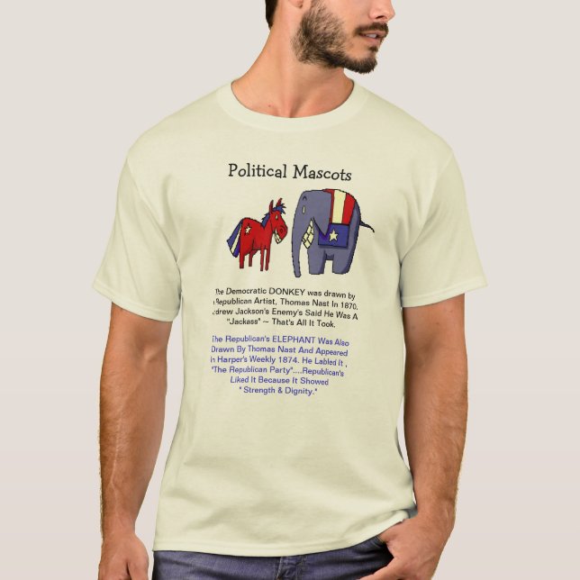 POLITICAL DONKEY & ELEPHANT T-Shirt (Front)