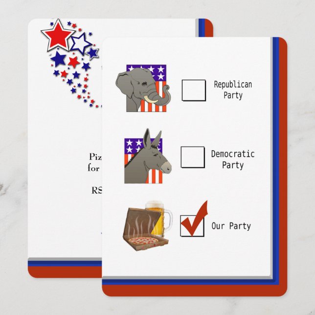 Political Election Night Party Invitation (Front/Back)