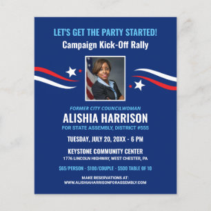 Political Fundraising Campaign Kickoff with Photo Flyer