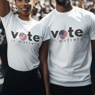 Political Gift 2024 Election Vote it matters Flag T-Shirt