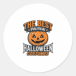 Political Halloween Costume Pumpkin Vintage Shirt_ Classic Round Sticker