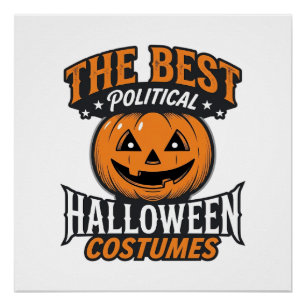 Political Halloween Costume Pumpkin Vintage Shirt_ Poster