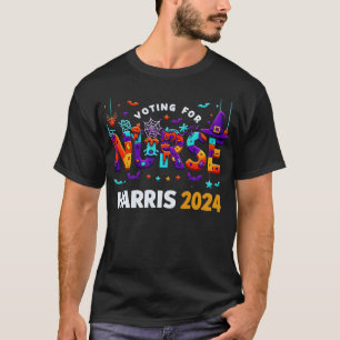 Political Halloween Spooky Nurse Voting For 2024 T-Shirt