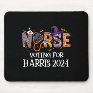 Political Halloween Spooky Nurse Voting For Harris Mouse Mat