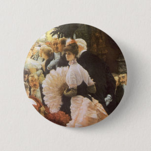 Political Lady by James Tissot, Vintage Victorian 6 Cm Round Badge