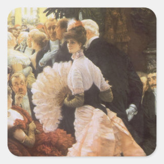 Political Lady by James Tissot, Vintage Victorian Square Sticker
