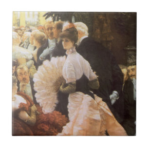 Political Lady by James Tissot, Vintage Victorian Tile