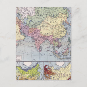 Political Map   Asia Postcard