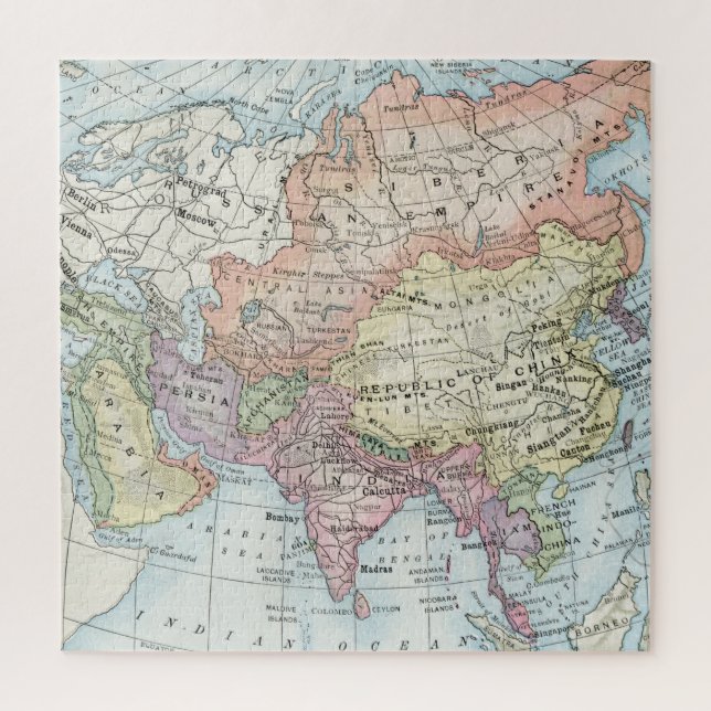 Political Map of Asia (1916) Jigsaw Puzzle (Vertical)