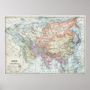 Political Map of Asia (1916) Poster