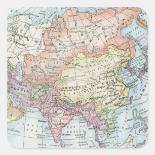 Political Map of Asia (1916) Square Sticker