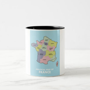 Political map of France Two-Tone Coffee Mug