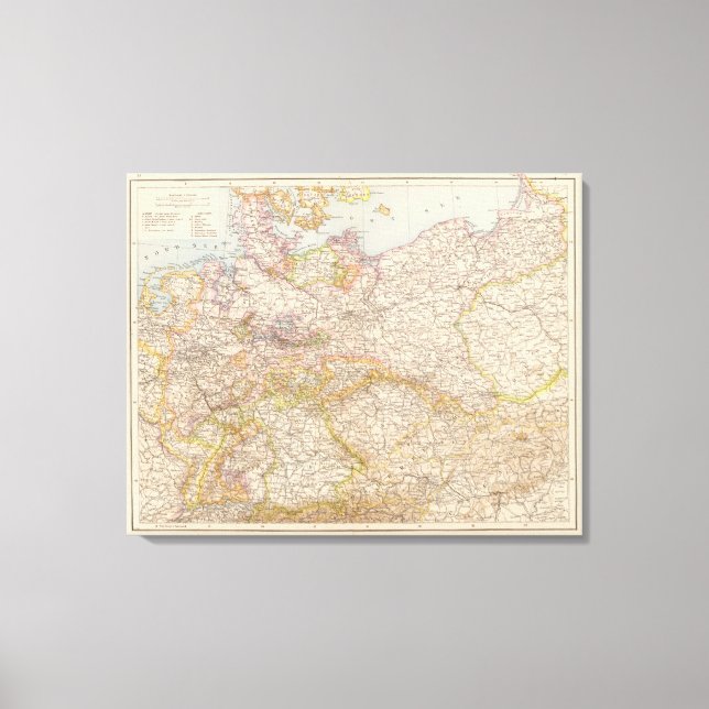 Political Map of Germany Canvas Print (Front)