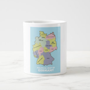 Political map of Germany Large Coffee Mug