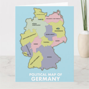 Political map of Germany Postcard