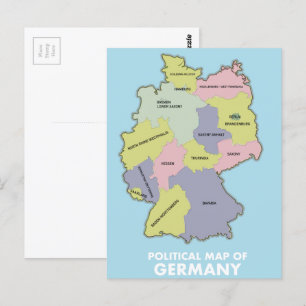 Political map of Germany Postcard