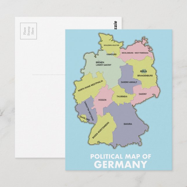 Political map of Germany Postcard (Front/Back)