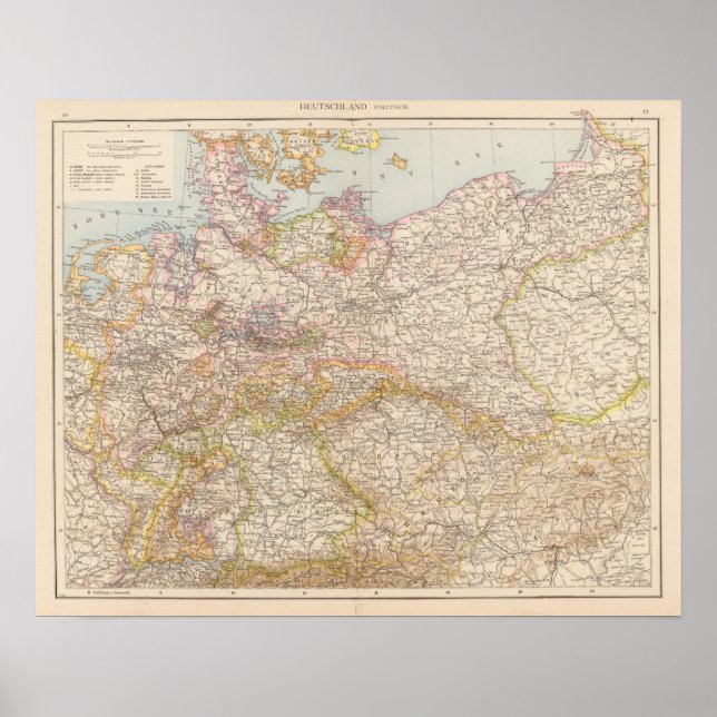 Political Map of Germany Poster (Front)