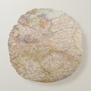 Political Map of Germany Round Cushion