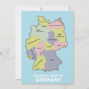 Political map of Germany Save The Date