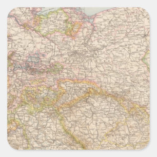 Political Map of Germany Square Sticker