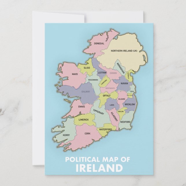 Political Map Of Ireland. Save The Date (Front)