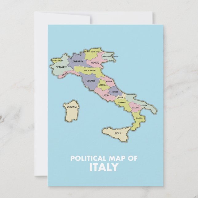 Political map of Italy  Save The Date (Front)