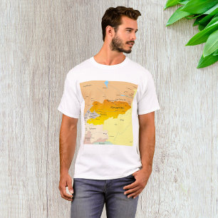 Political Map of Kyrgyzstan and Central Asia T-Shirt