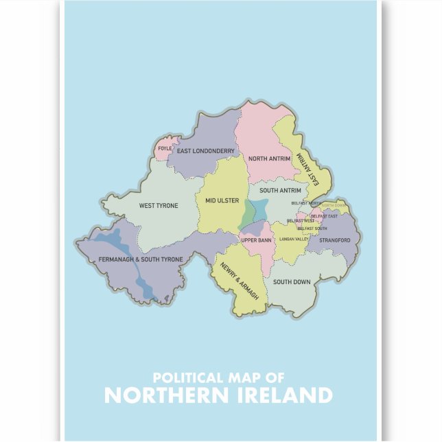 Political Map Of Northern Ireland. (Front)
