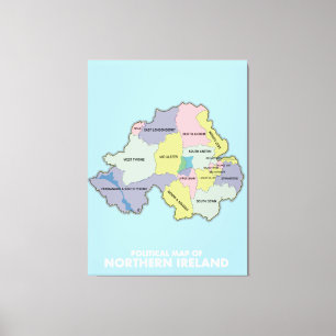 Political Map Of Northern Ireland. Canvas Print