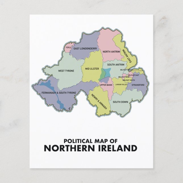 Political Map Of Northern Ireland. Flyer (Front)