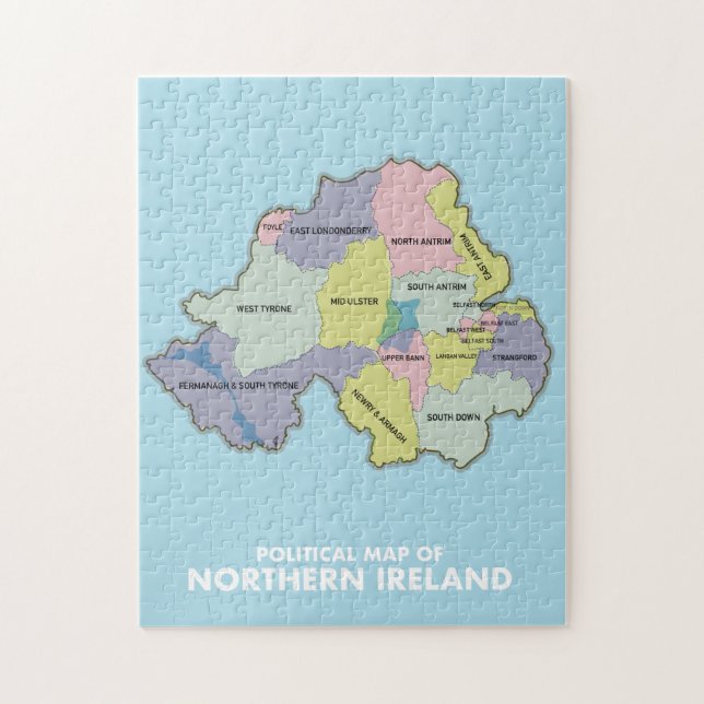 Political Map Of Northern Ireland. Jigsaw Puzzle (Vertical)