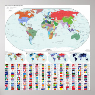 Political Map of the World, 2019 (Our Fair Country Poster