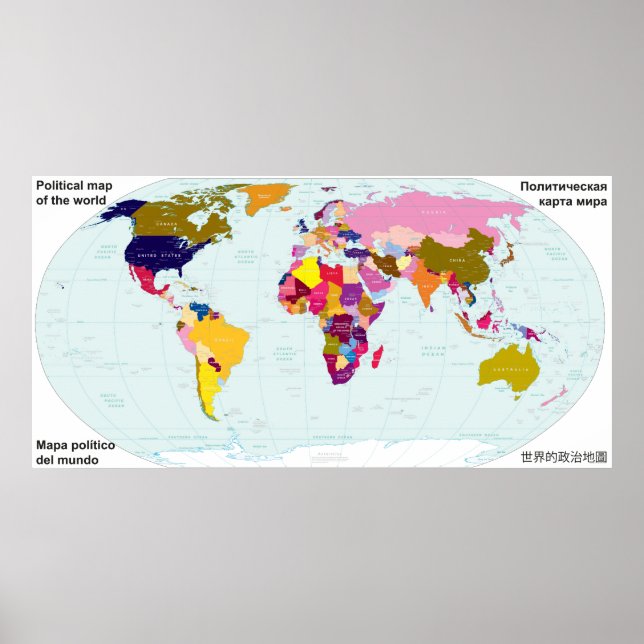 Political map of the World Poster (Front)