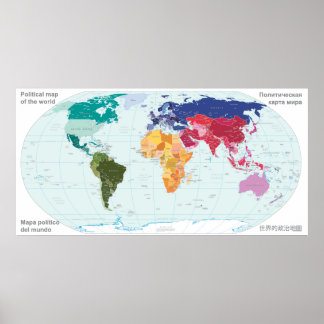 Political map of the world poster