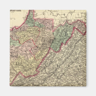 Political Map of West Virginia Magnet