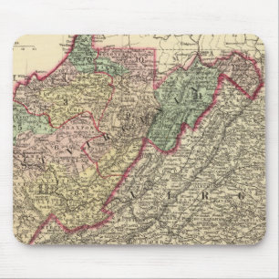 Political Map of West Virginia Mouse Mat