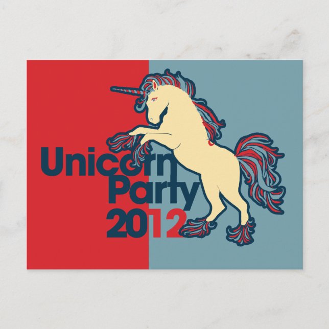 Political Parody Unicorn Party Postcard (Front)