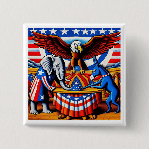 Political Parties 15 Cm Square Badge