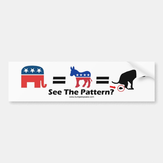 Political Party Dog Poop Bumper Sticker (Front)