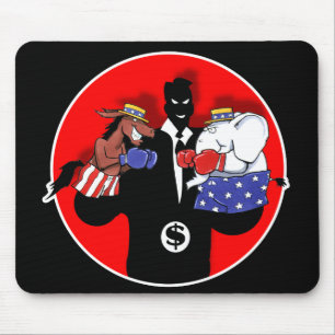 Political Puppet Show Mouse Mat