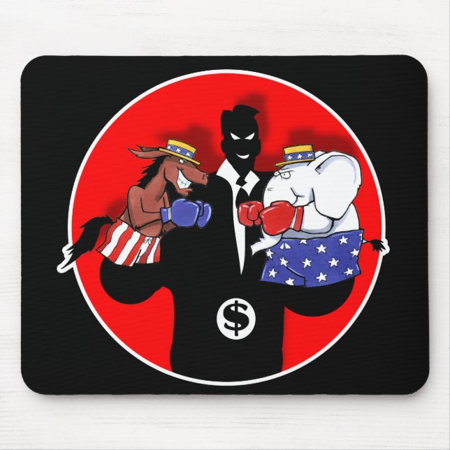 Political Puppet Show Mouse Mat (Front)