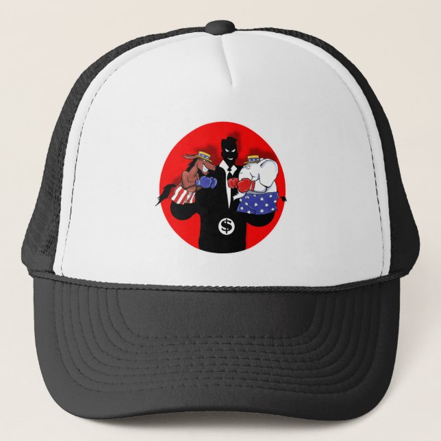 Political Puppet Show Trucker Hat (Front)