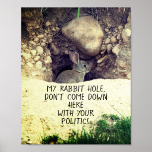 Political Rabbit Hole Bunny Photo Politics Humour Poster
