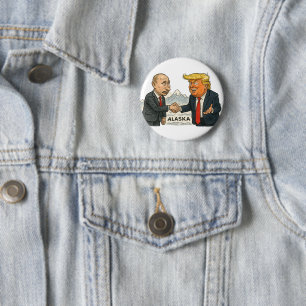 Political Satire: Putin and Trump Meeting in Alask 6 Cm Round Badge