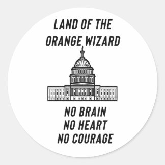 Political Satire: The Orange Wizard’s Capitol Classic Round Sticker