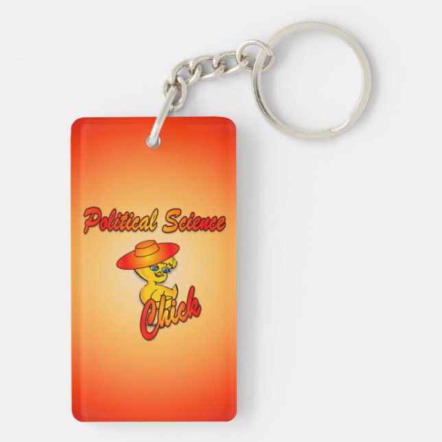 Political Science Chick #5 Key Ring (Back)